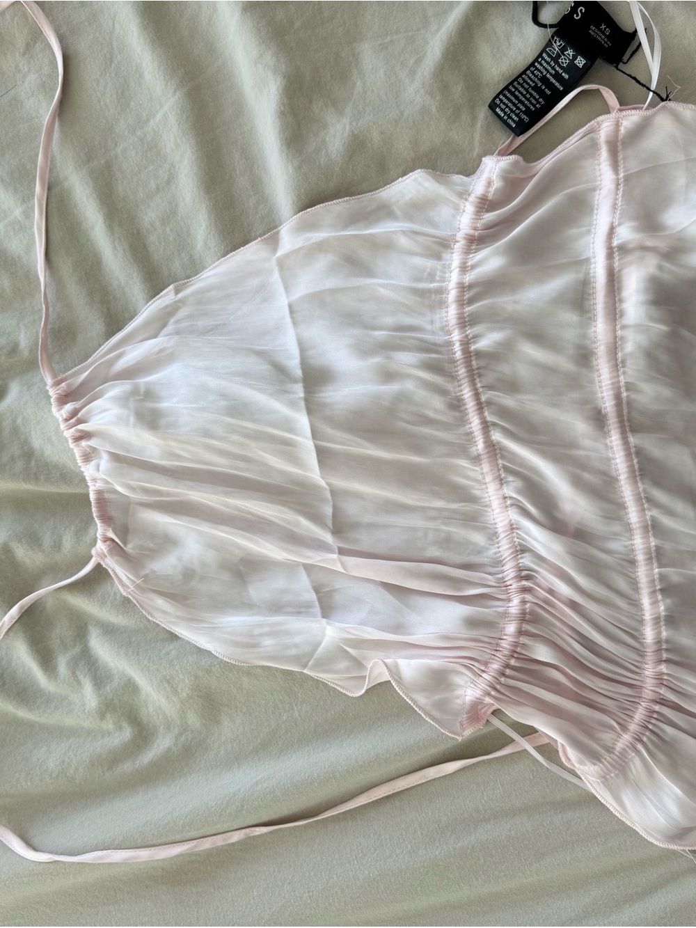 Lioness Legacy Halter Pale Pink Halter Ruffle Waist Cami - Picture 6 of 6